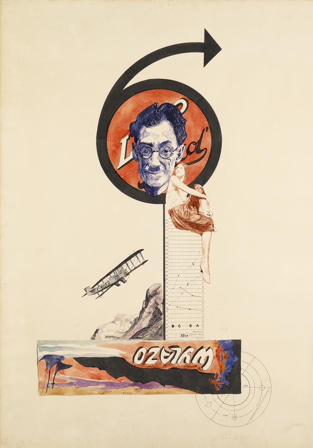 Mieczysław Szczuka, Projekt plakatu, tusz, akwarela, papier, 100 x 70 cm, 1925