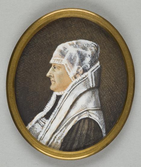 Miniatura, akwarela, papier, 6,4 x 5,2 cm, II poł. XiX w.