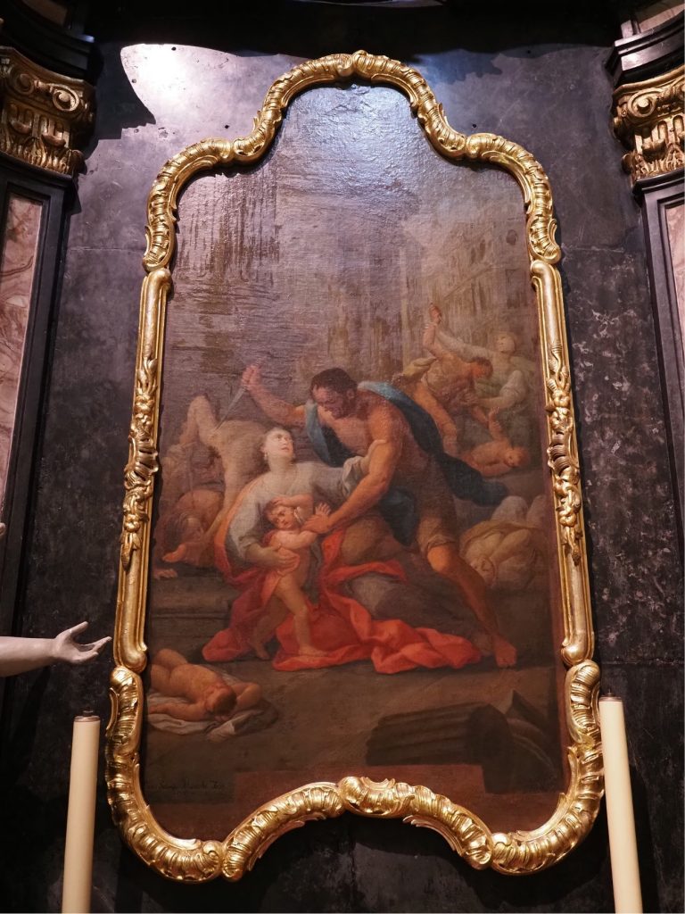 Salvatore Monosilio Rzeź niewiniątek (1767 r.), z kaplicy bpa Załuskiego w Katedrze na Wawelu (fot. Anna Borowska, 2022 r.)
